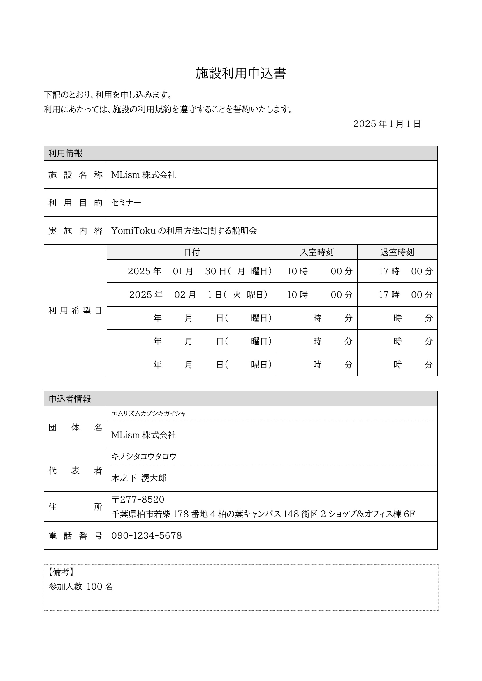 サンプルデータ